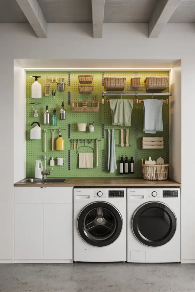 Pegboard Wall for Hanging Supplies