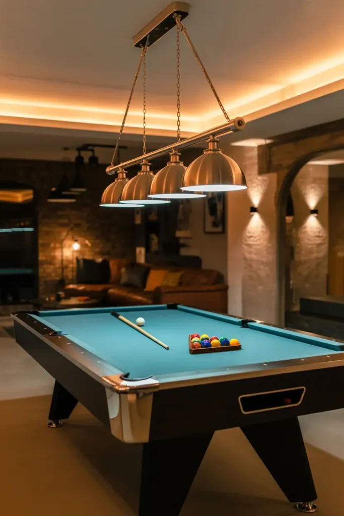 Pendant Lights Over the Game Zone