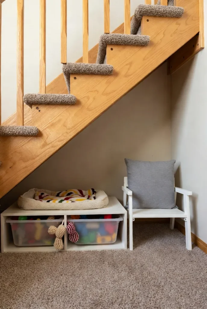 Pet and Kid Shared Corner with Bed and Storage 1