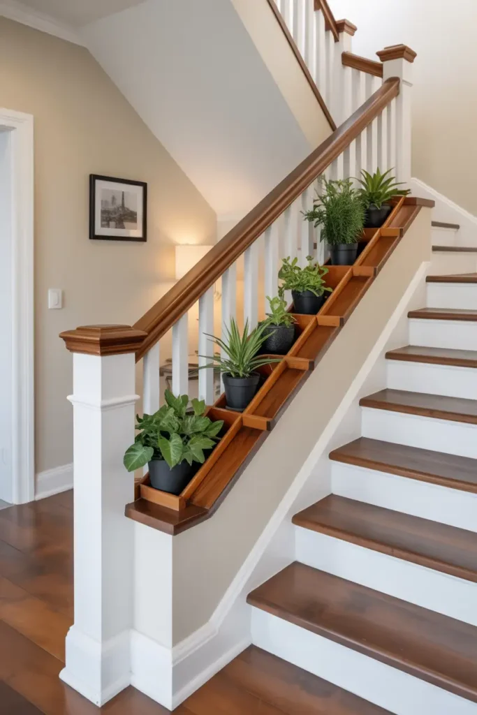 Railing with Built In Planter Shelf