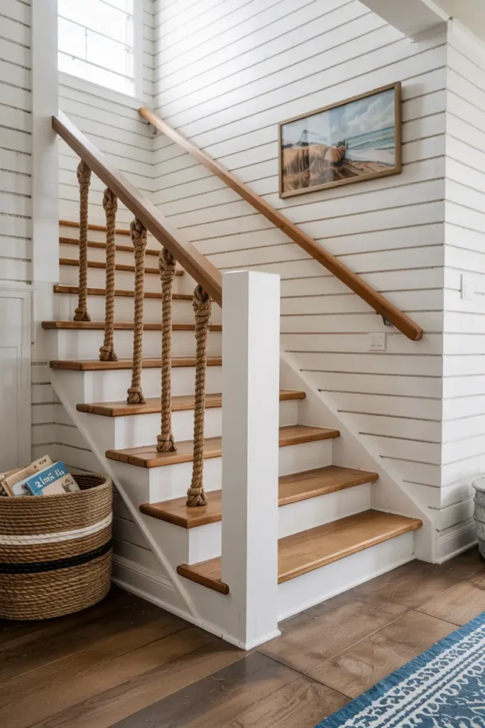 Rope Railing for Coastal or Nautical Vibe