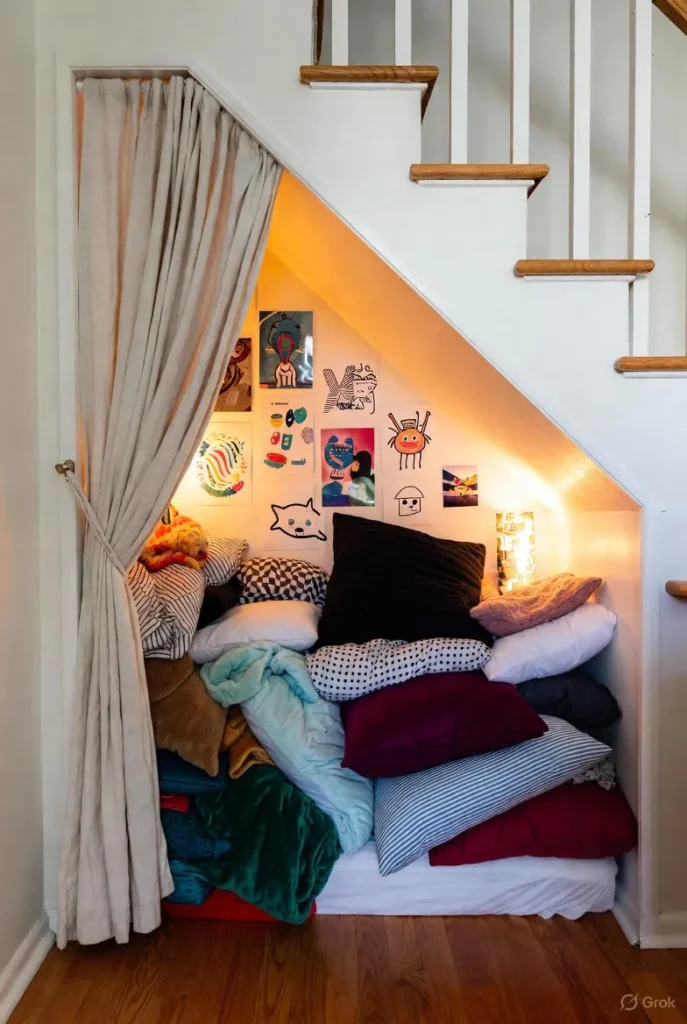 Secret Hideout with Curtain Entrance