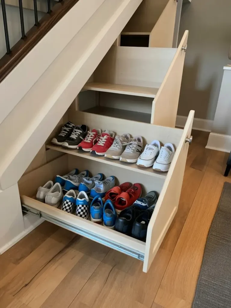 Shoe Organizer with Tilt Open Compartments