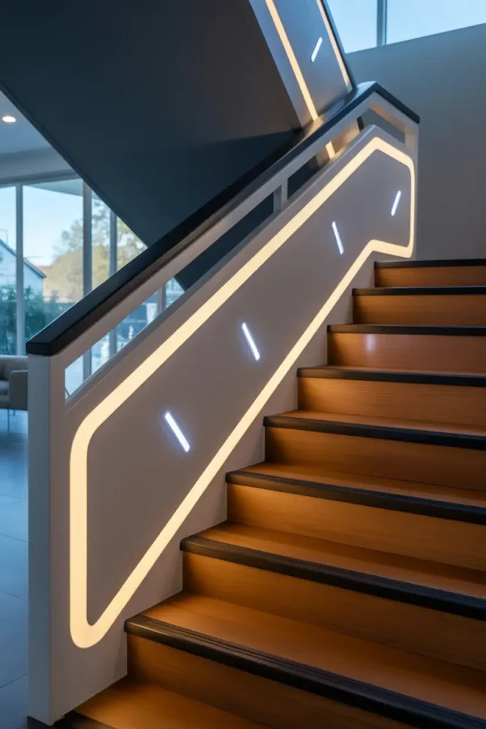 Smart Railing with Integrated LED Touch Lights