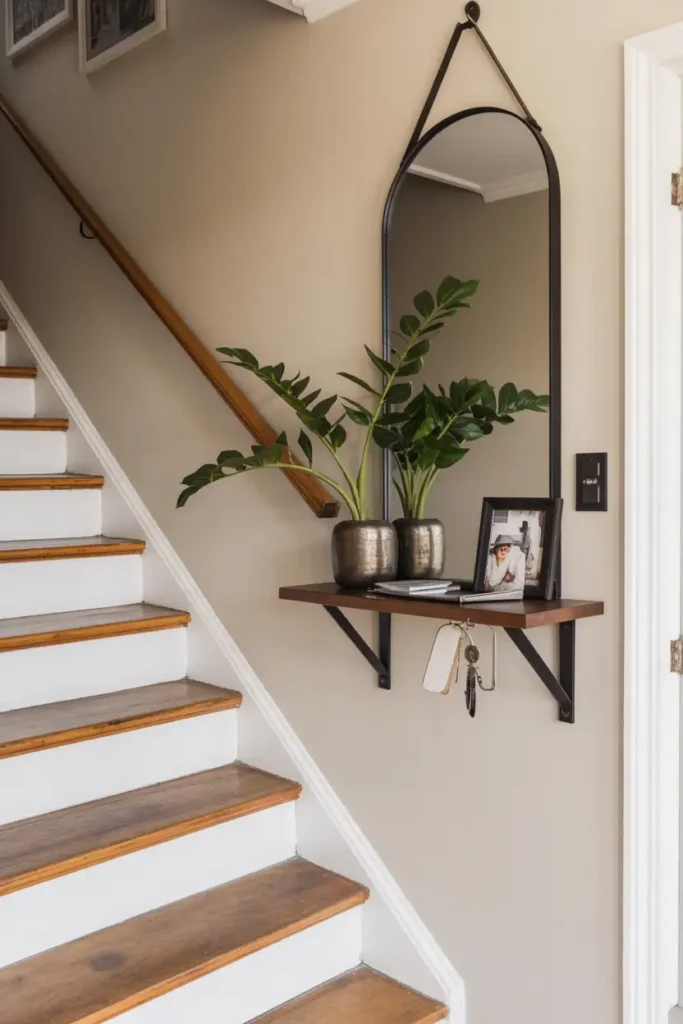 Stair Wall Mirror and Shelf Combo 1