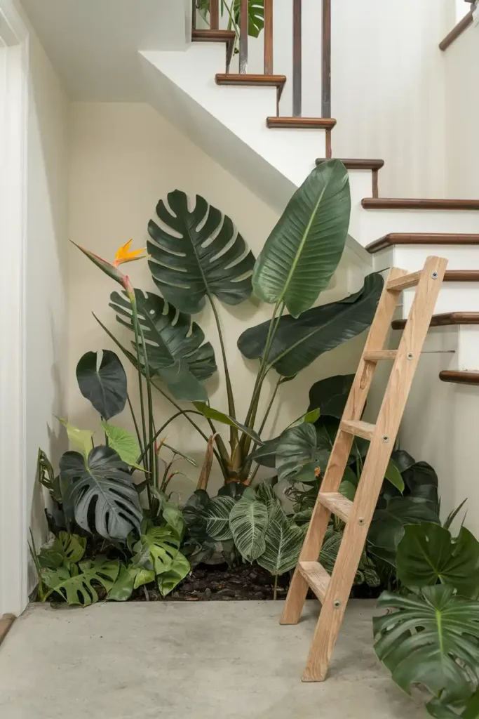 Tropical Jungle Look with Large Leaf Plants