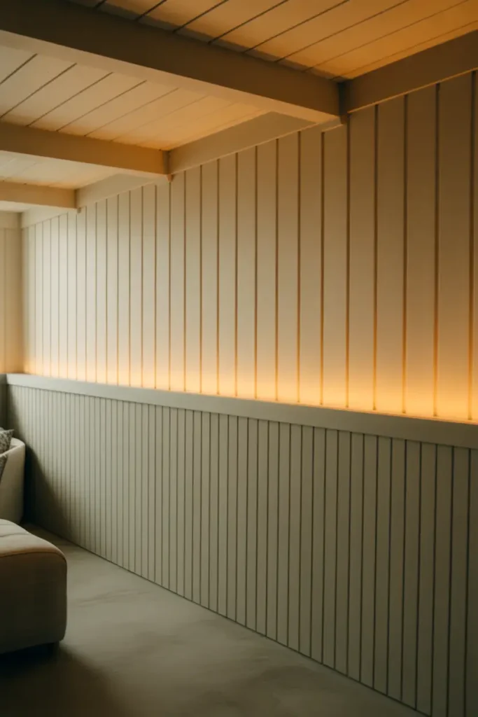 Vertical Wall Paneling to Elongate Space