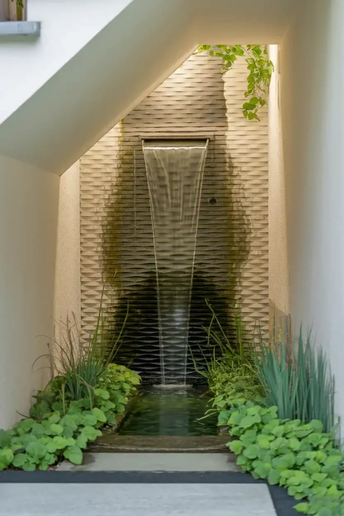 Waterfall Wall Garden with Hidden Pump System 1