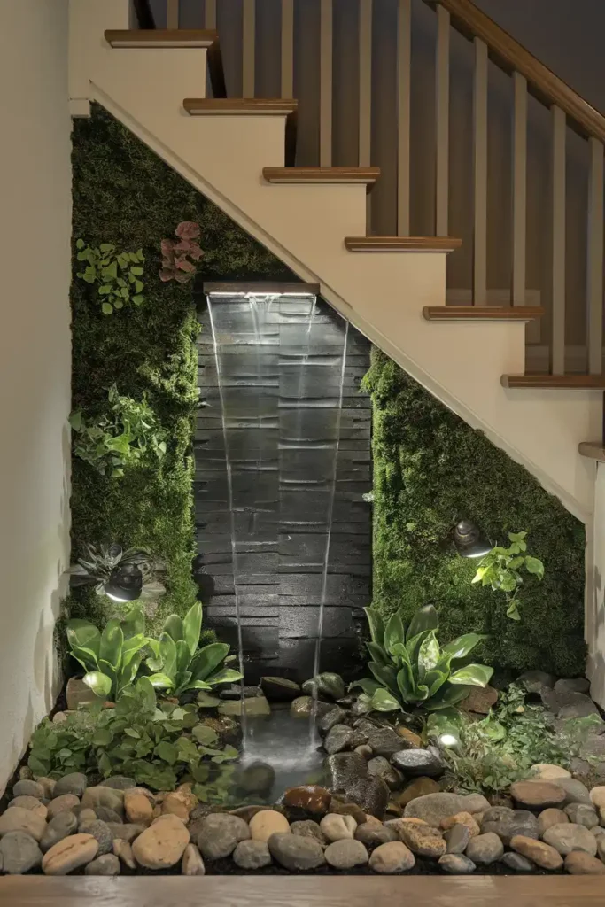 Waterfall Wall Garden with Hidden Pump System