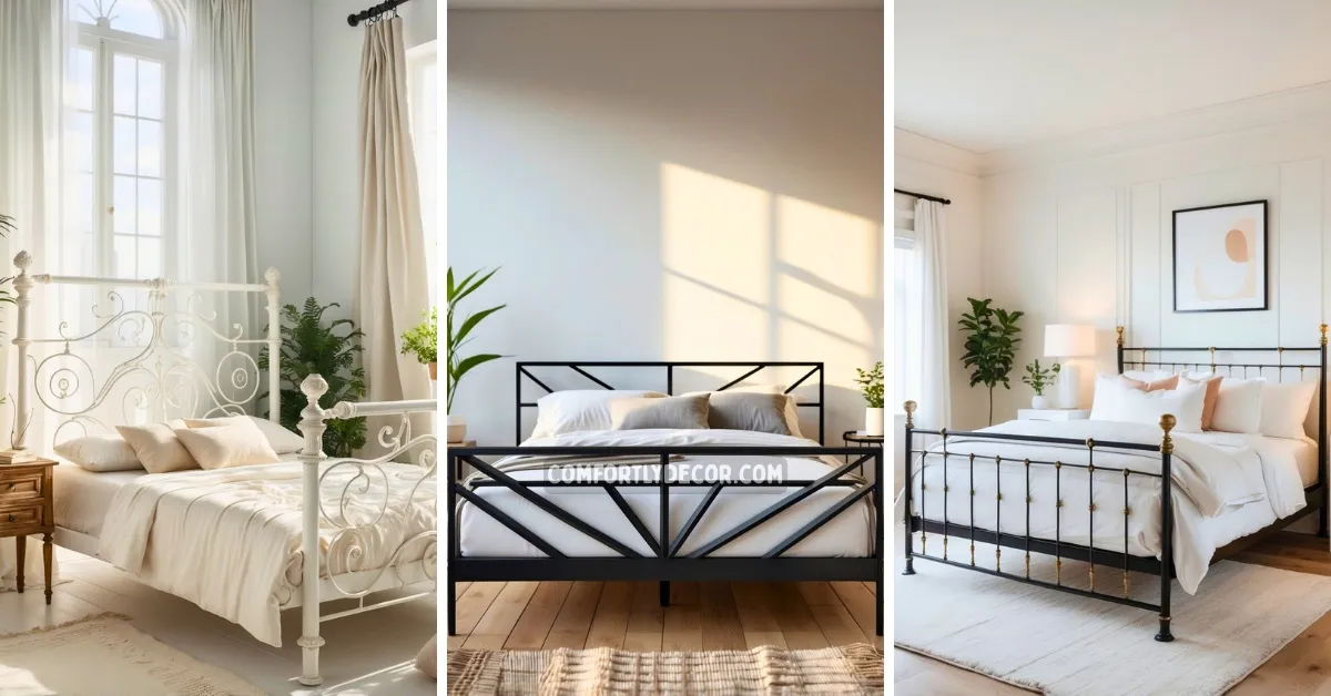 metal bed frame bedroom ideas