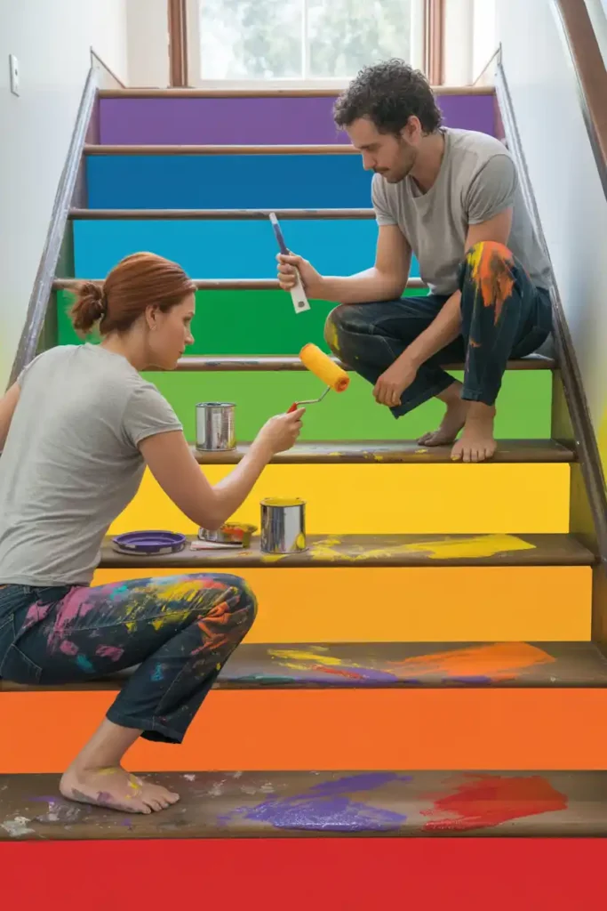 painting the stairs