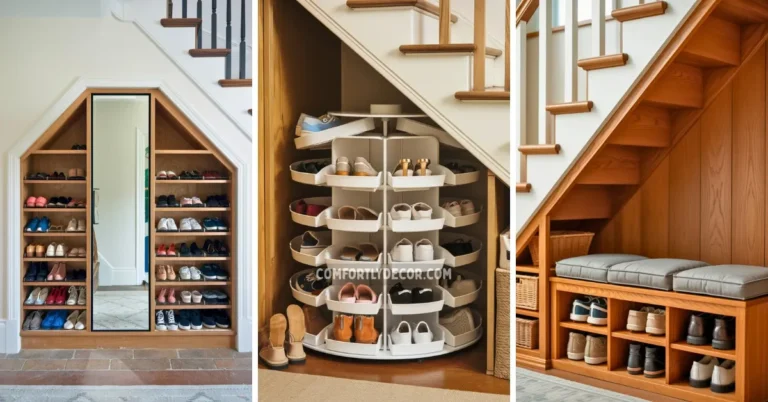 shoe storage under stairs