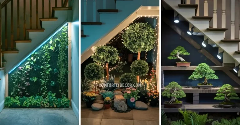 small garden under stairs