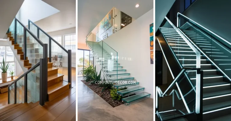 stairs with glass panels