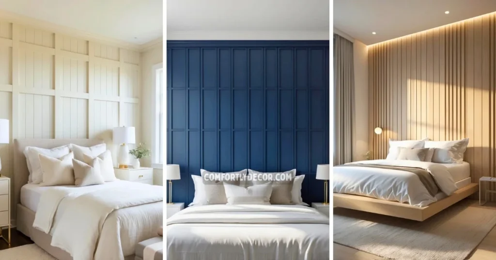 board and batten bedroom accent wall