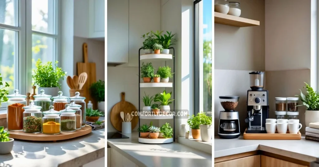 kitchen counter corner decor ideas