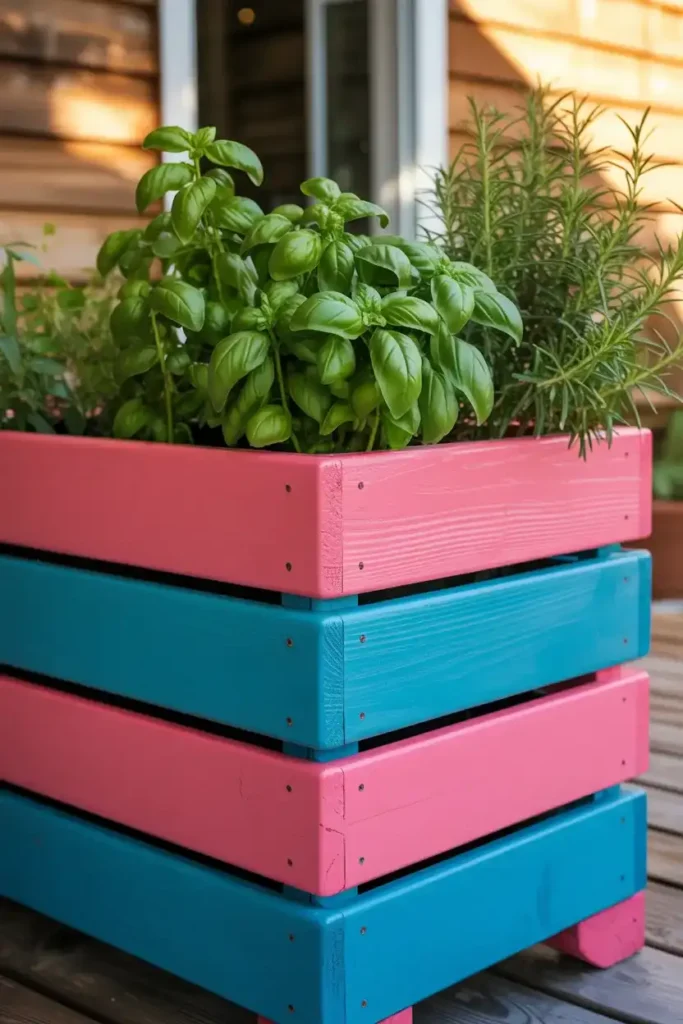 Color Blocked Painted Wood