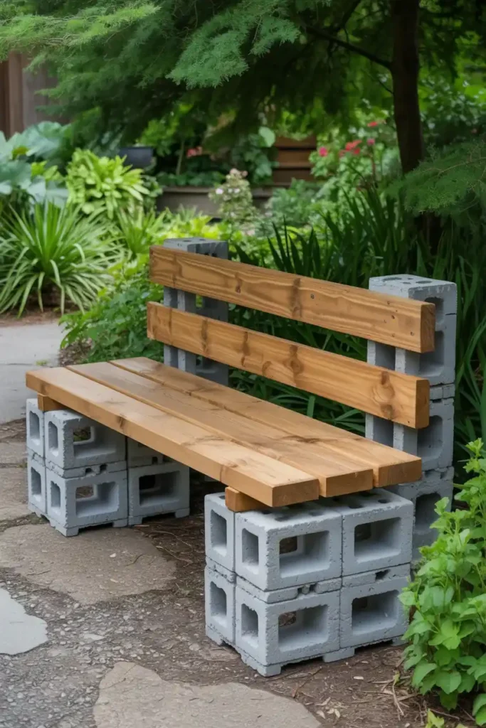 DIY Cinder Block Bench