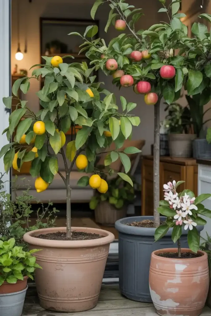 Dwarf Fruit Trees in Pots