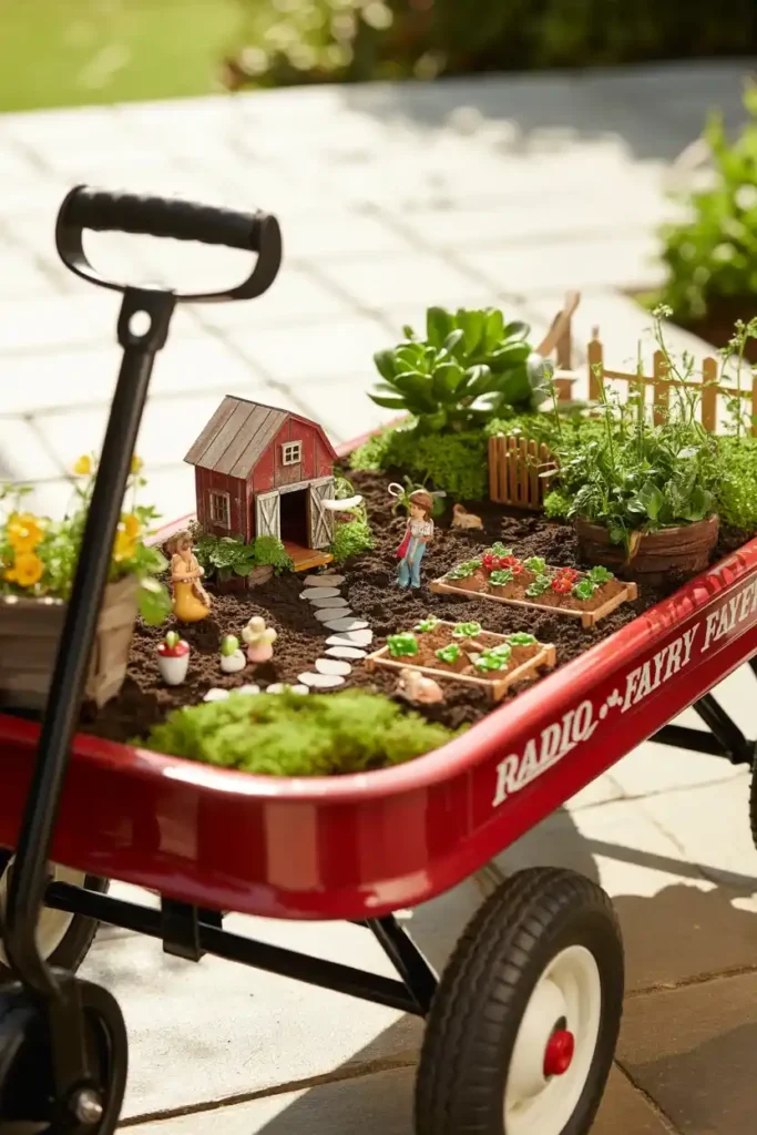 Fairy Garden in a Wagon
