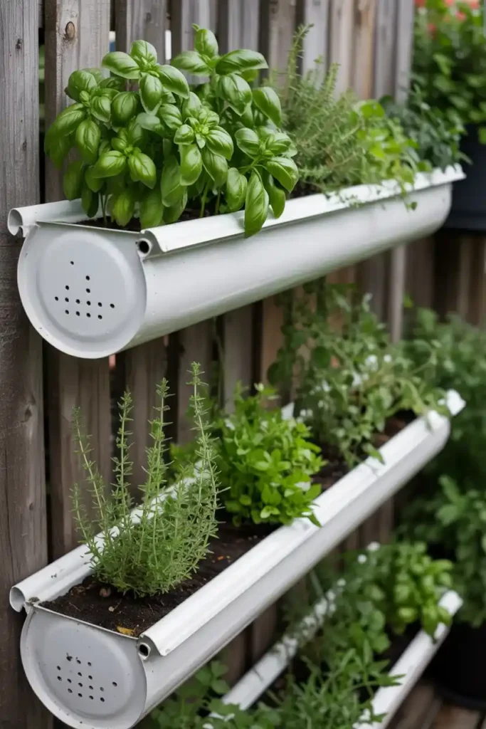 Gutter Garden on a Fence