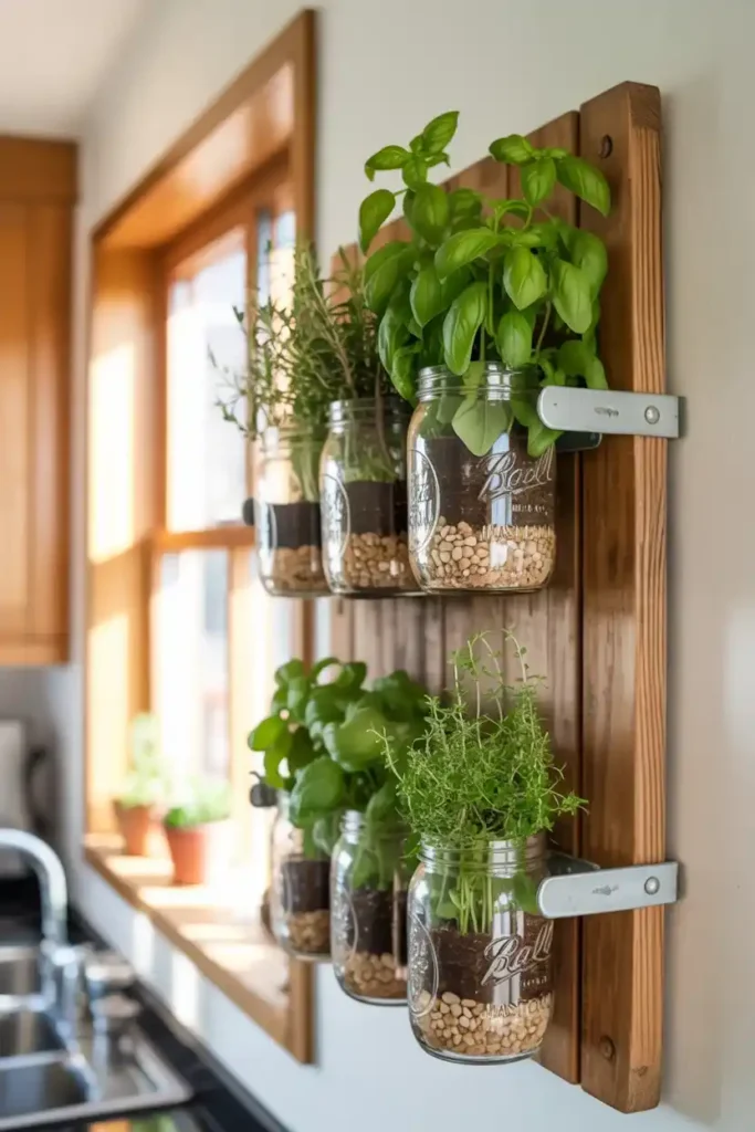 Mason Jar Wall Garden