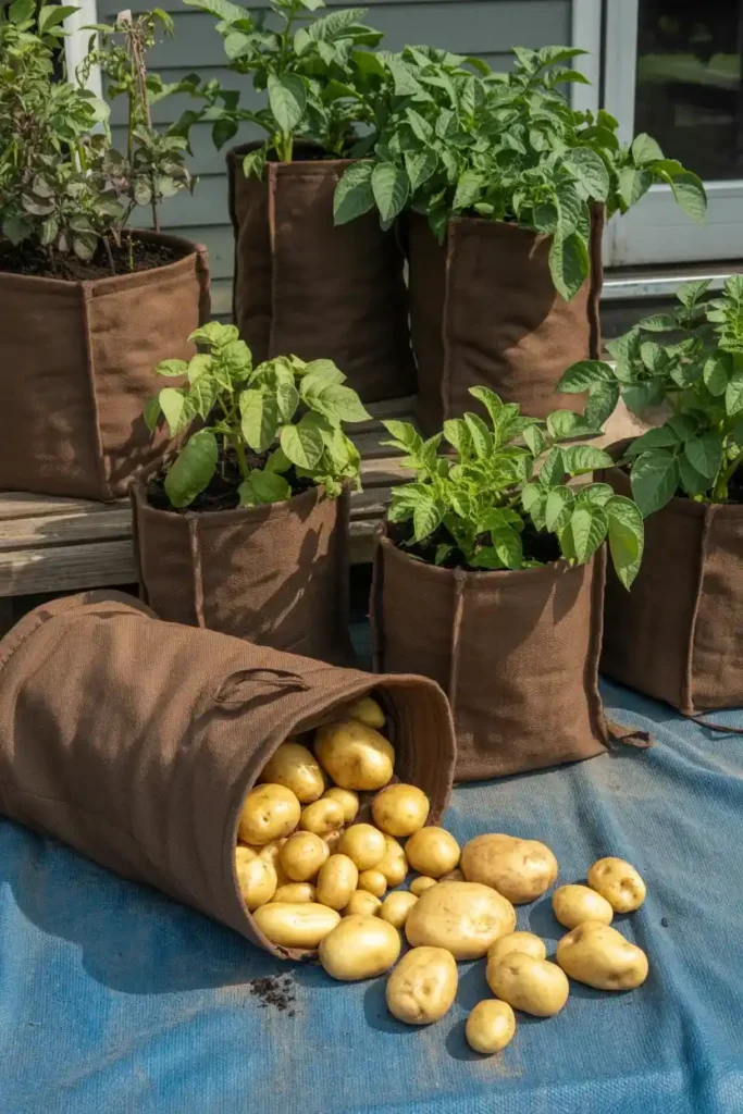 Potatoes in Grow Bags