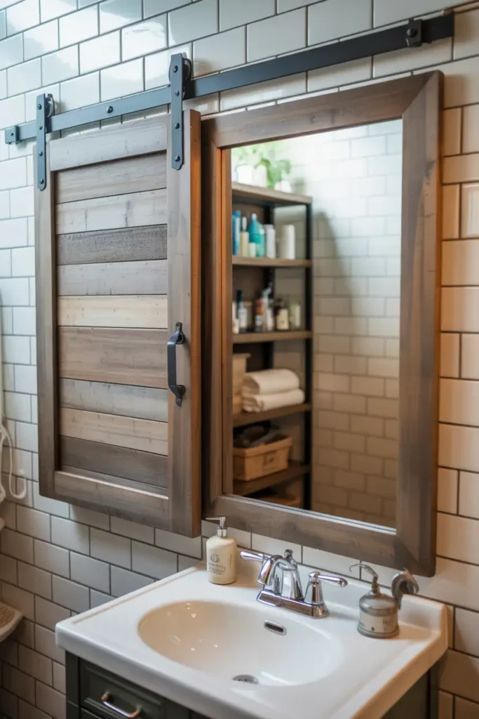 Sliding Barn Door Mirror