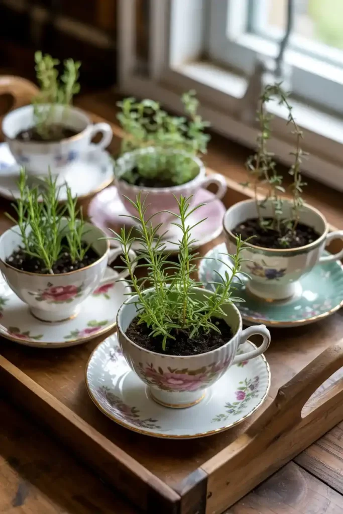 Teacup Herb Garden