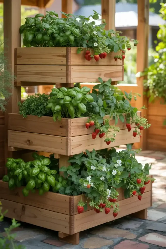 Tiered Wooden Planters
