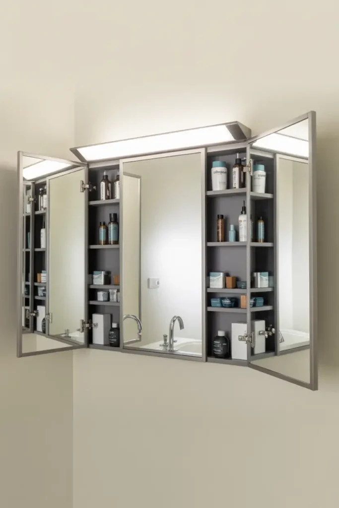 Tri View Mirror Cabinet