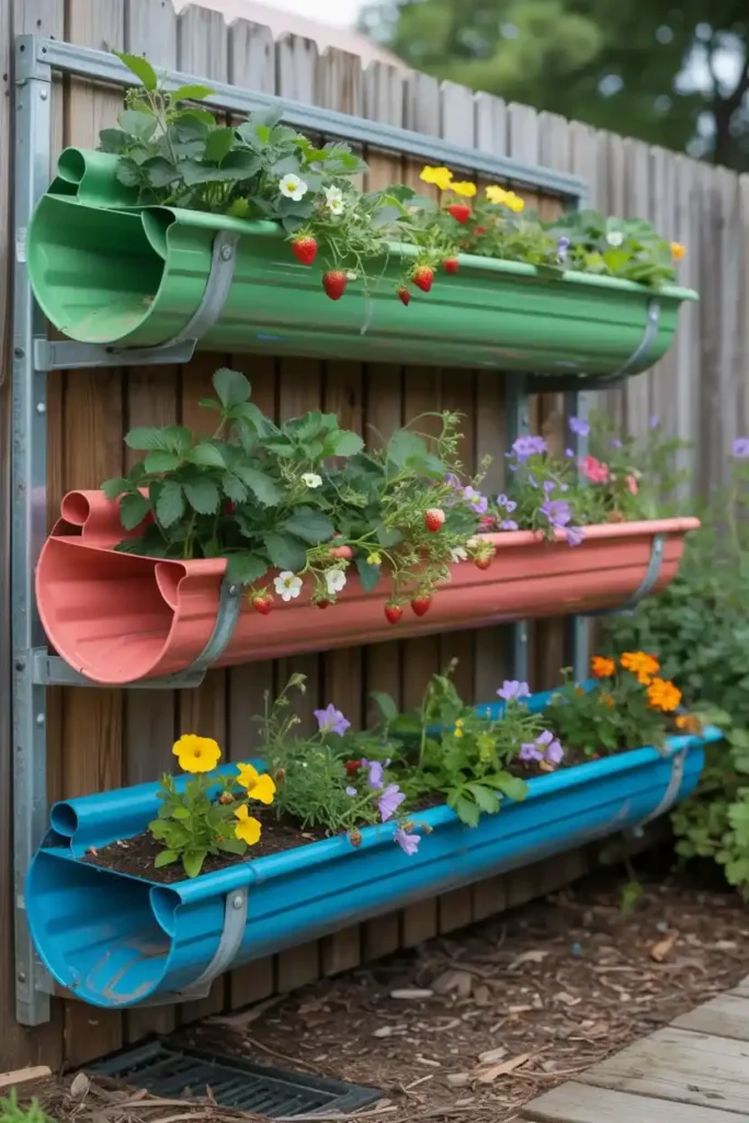 Upcycled Rain Gutter Garden