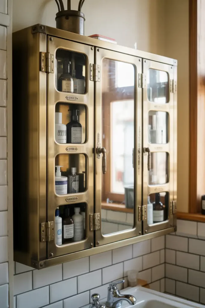 Vintage Metal Apothecary Cabinet