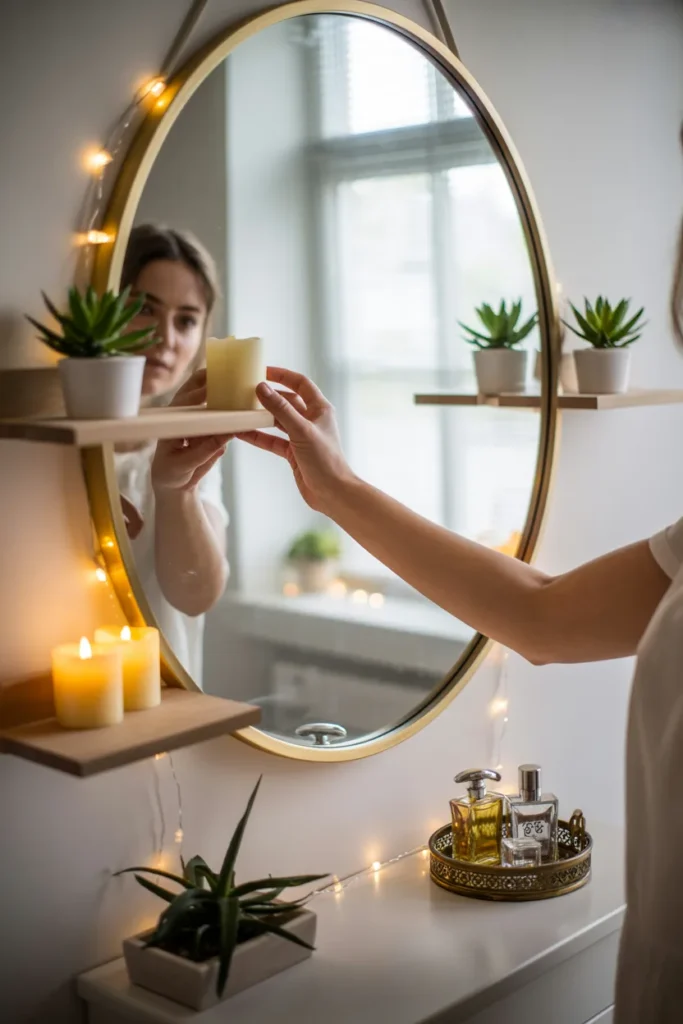 decorate around a mirror