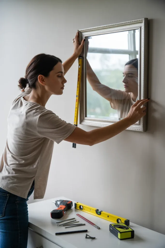 how to hang a mirror on the wall 1