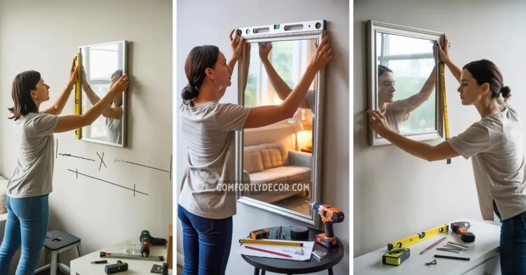 how to hang a mirror on the wall