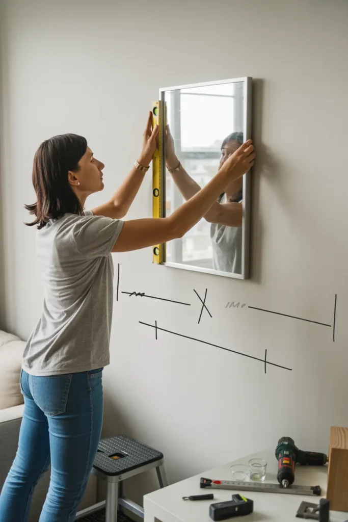 how to hang a mirror on the wall 2