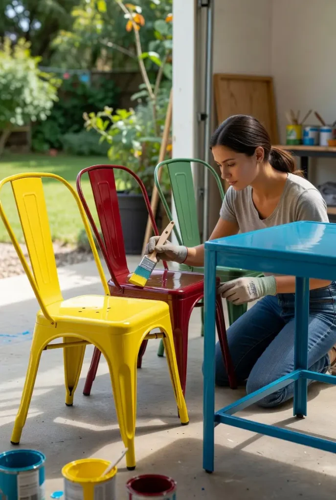 painting metal furniture 1