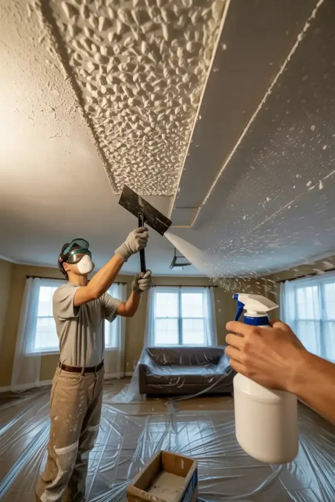 remove popcorn ceiling 1