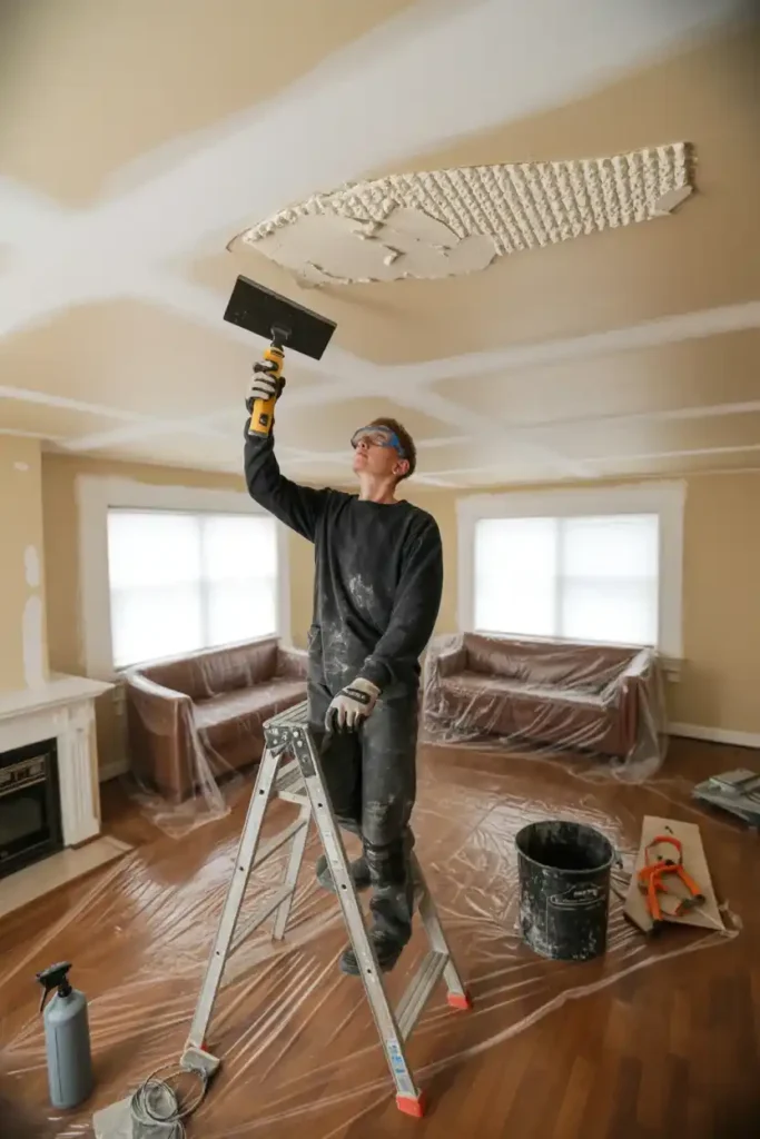remove popcorn ceiling