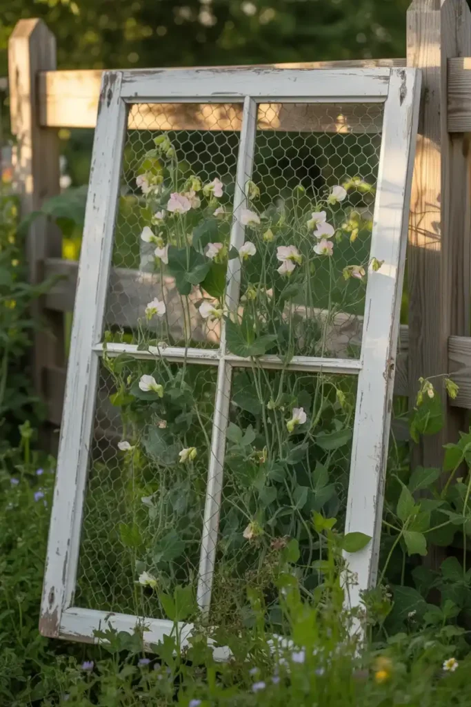 Window Frame with Chicken Wire