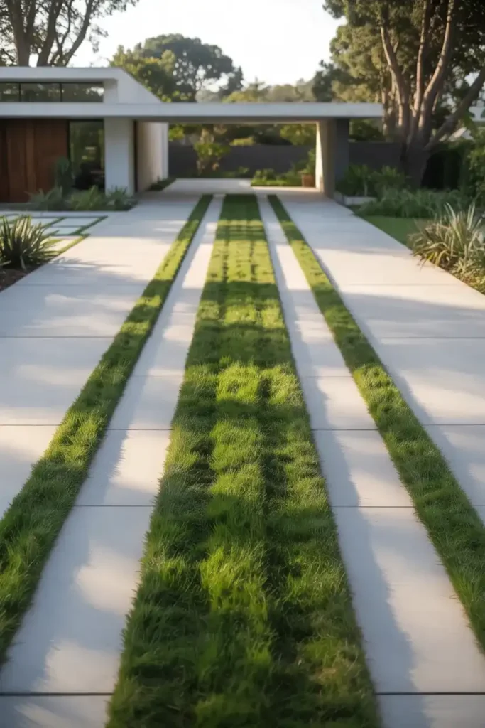 Concrete Ribbons with Grass