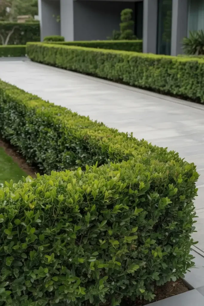 Minimalist Boxwood Hedges