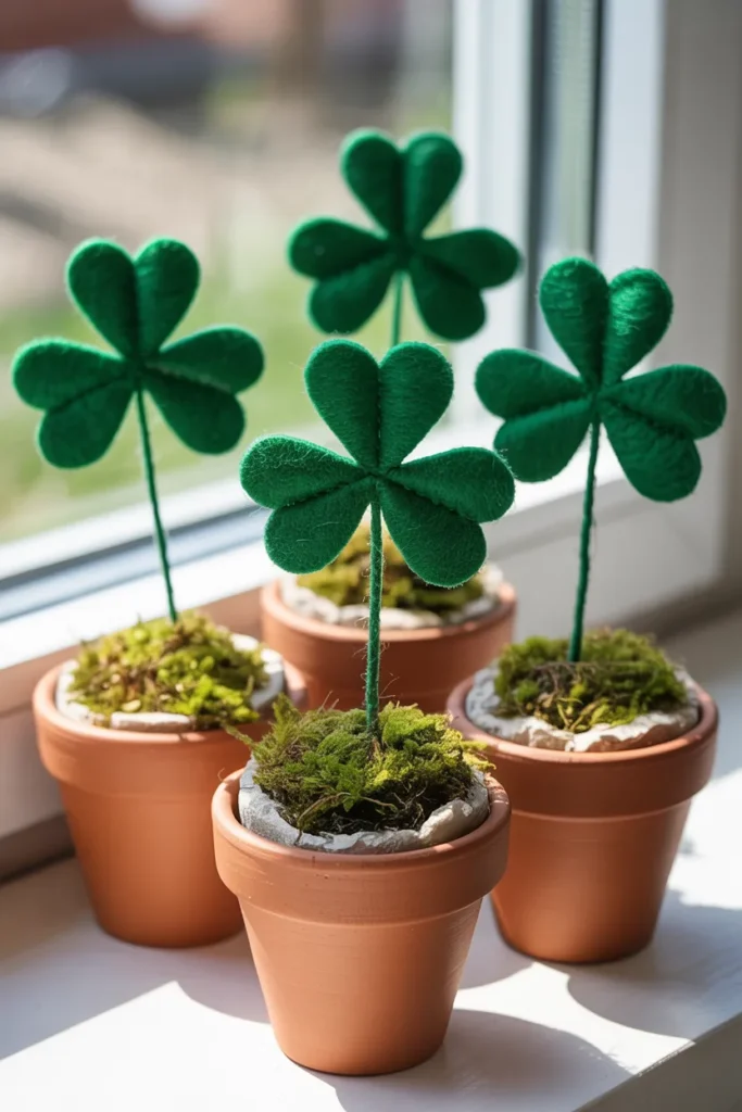 DIY Felt Clover Potted Plant