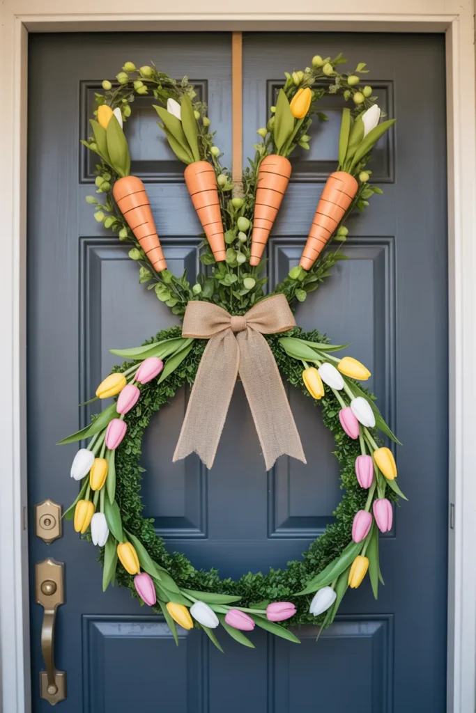 Floral Bunny Door Swag