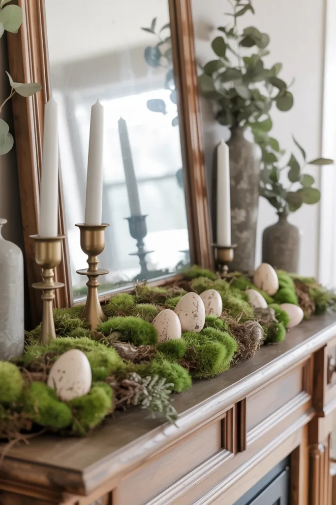 Mossy Mantel Display