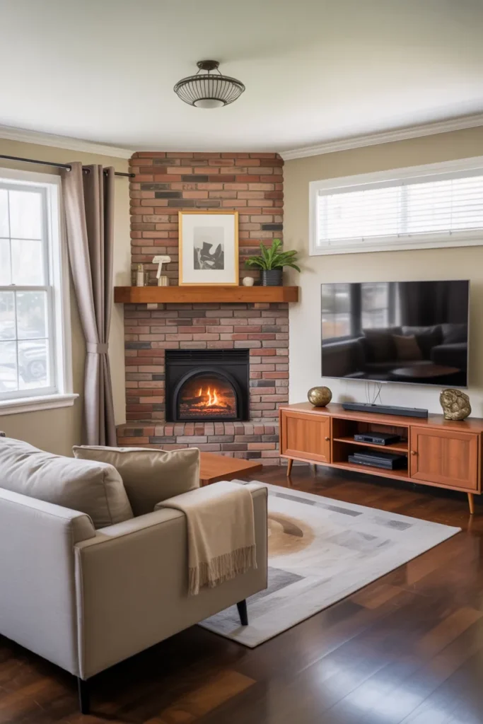 TV and Fireplace Side by Side