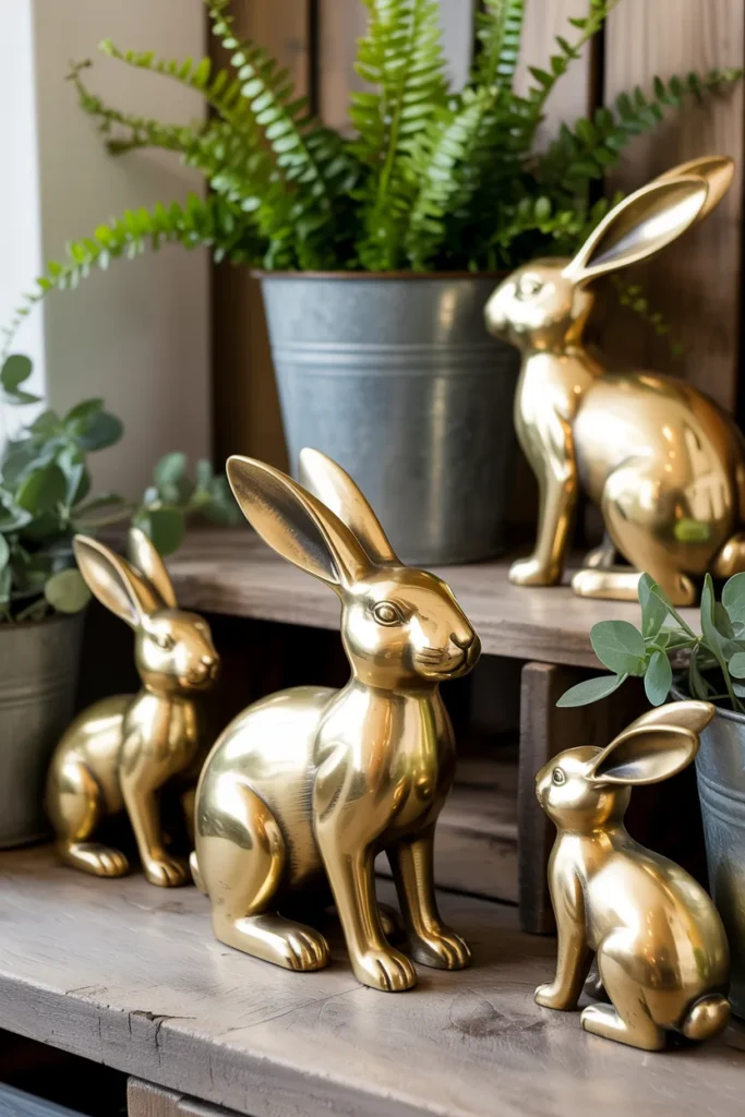 Vintage Brass Bunnies