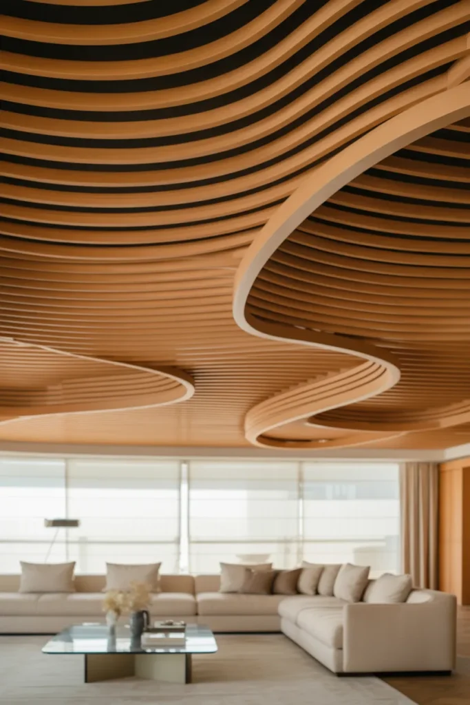 The Wavy Wood Slat Design