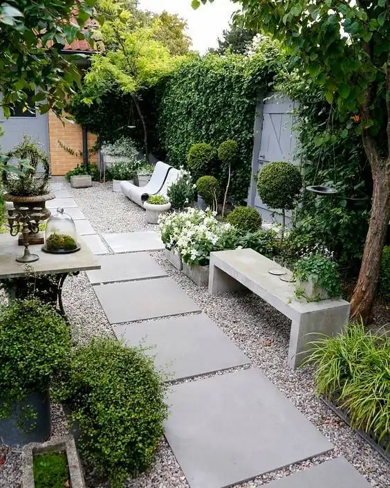 Serene Stone Pathway with Lush Green Borders